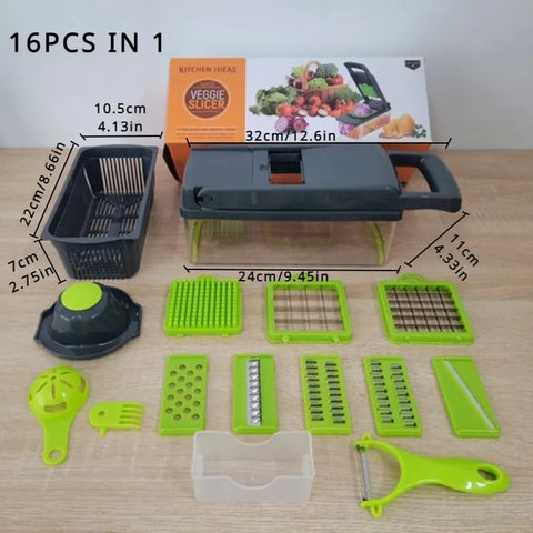 16 in 1 Multifunctional Vegetable Chopper and Slicer